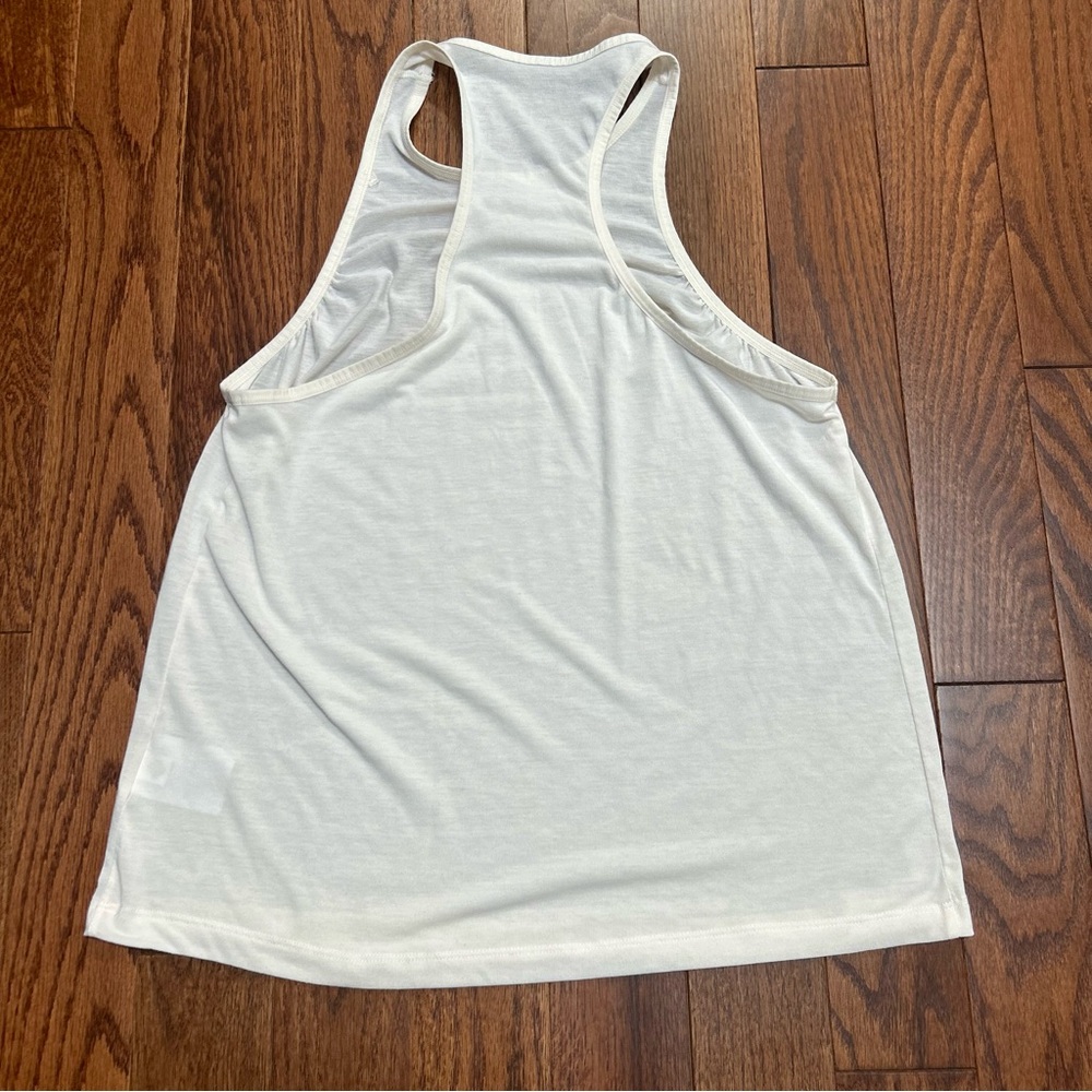 Nike Women's Lightweight Cream Off-White Muscle Tank Top- Size M - Picture 2 of 8